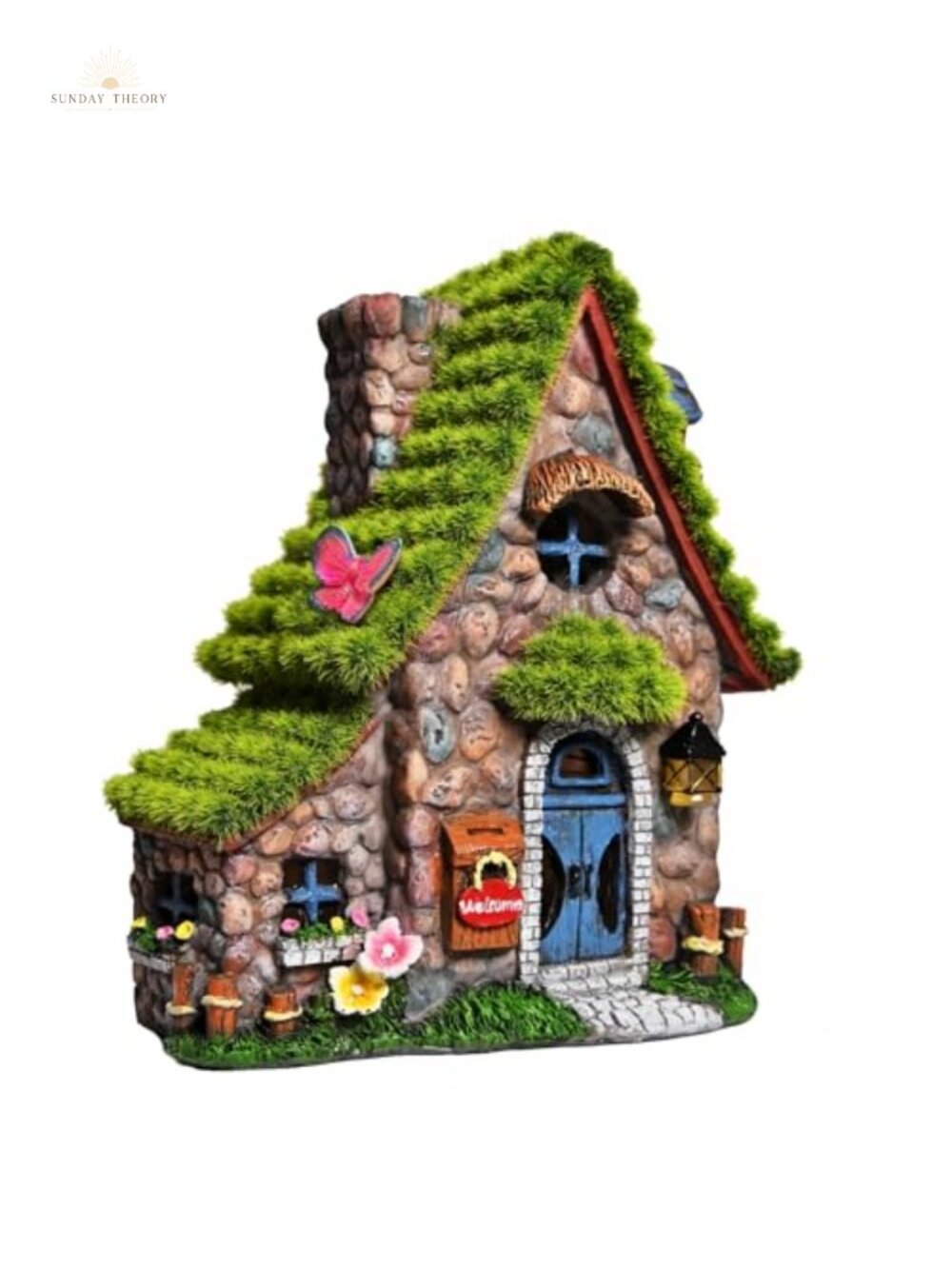 Resin Fairy House Solar Light Statue, Garden Figurine